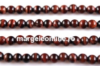 Red tiger eye, round, 6.5mm