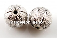 Margele decor, argint 925 placat cu rodiu, 9mm - x1