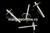 Tortite cercei cu platou de 5mm si pin, argint 925 - x1per