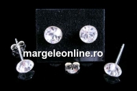 Cercei din argint 925 cu Swarovski Elements clear, 4mm