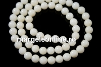 Margele Coral, ivory, rotund, 6mm