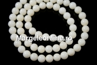Coral beads, ivory, round, 6mm