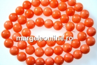 Margele Coral, portocaliu intens, rotund, 6.5mm