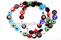 Margele Evil eye, disc, multicolor, 8mm