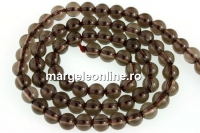 Margele cuart fumuriu, rotund, 8mm