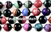 Margele agate naturale druzy- cuart, multicolor, rotund, 24mm