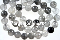 Margele cuart gri fumuriu, rotund, 8mm