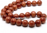Brown goldstone, round, 8mm