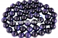 Blue goldstone, round, 6.4mm