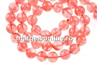 Cherry quartz, round, 8mm