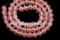 Cherry quartz, round, 6.5mm