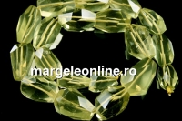 Lemon quartz, diamond cut free form, A grade, 16-24mm
