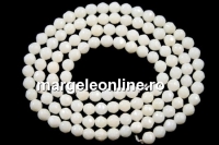Agate, faceted round, ivory, 3mm