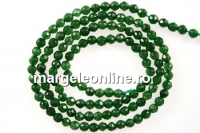 Agate, faceted round, green, 3mm