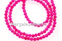 Margele agate, roz intens, 4.5mm
