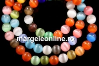 Margele ochi de pisica, multicolor, 6mm