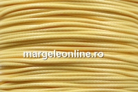 Snur matase cerata pentru bratari, galben pastel, 1mm - 5m