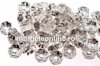 Spacer Rhinestone, transparent, 8mm - x10