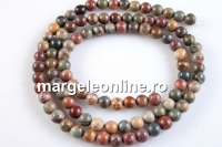 Margele jasp rosu creek, round, 4.5mm