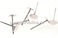 Baza cercei cu platou de 5mm, argint 925 placat cu rodiu - x2