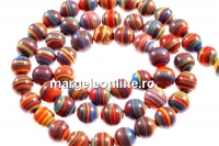 Margele multicolor syntethic stone, round, 6mm