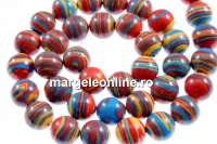 Margele malachit sintetic multicolor, rotund, 4mm