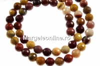 Mookaite jasper, faceted round, 6.5mm