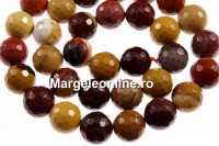 Mookaite jasper, faceted round, 10.2mm