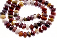 Margele jasp mookaite, rondela fatetata, 8.5mm