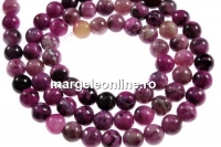 Crazy purple agate, round , 6mm