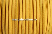 Snur faux suede, galben, 3mm - x5m