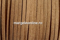 Snur faux suede, maro deschis, 3mm - x5m