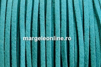 Snur faux suede, turcoaz, 3mm - x5m