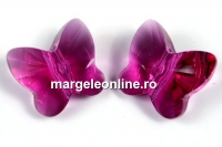 Swarovski, fluture, fuchsia, 10mm - x2