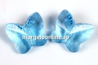 Swarovski, fluture, aquamarine, 10mm - x2
