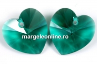 Swarovski, pandantiv inima, emerald, 18mm - x1