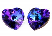Swarovski, heart pendant, heliotrope, 18mm - x1