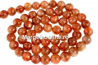 Margele piatra soarelui naturala, grad A+, rotund, 6mm