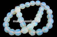 Margele opalit, rotund fatetat, 12mm