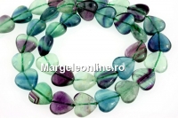 Margele naturale fluorit curcubeu, inima, 12mm
