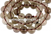 Margele cuart natural fumuriu, rotund, 10.5mm