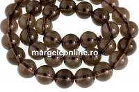 Margele cuart natural fumuriu intens, rotund , 10mm
