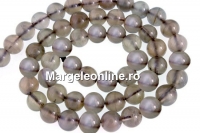 Margele piatra lunii naturala argintie, round, 8mm