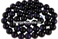 Margele piatra soarelui albastru, Blue goldstone, round, 8mm