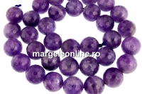 Margele ametist intens natural, rotund fatetat, 16mm