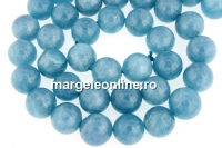 Blue angelite quartz, intense, round, 12mm