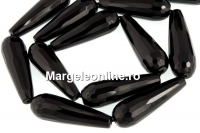 Margele onix negru, picatura fatetata, 30x10mm