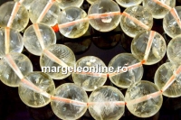 Margele citrin light natural, rotund, 13.5mm