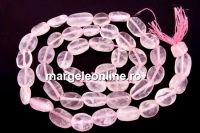 Margele cuart natural roz , oval neregulat, 8-9mm