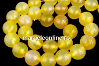 Margele agata galben intens, rotund, 12mm